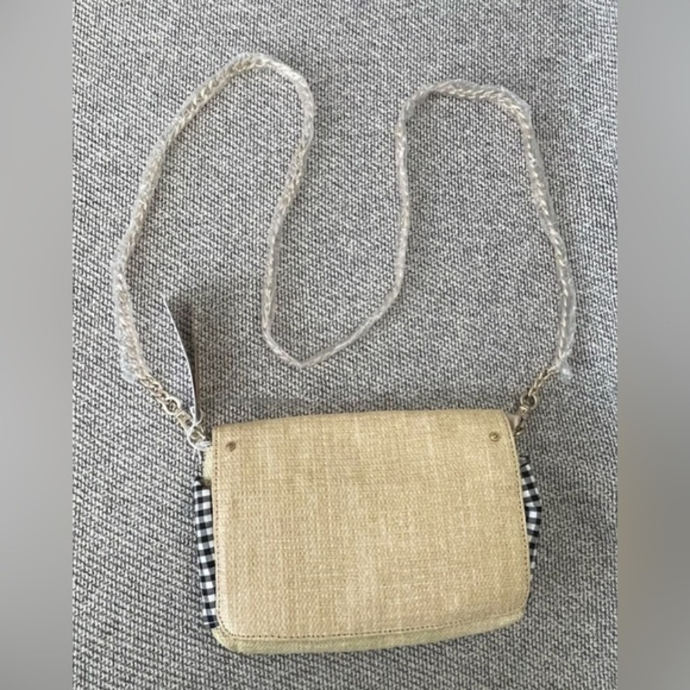 Tan and Black Checkered Women's Bag